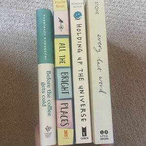 Set of Four Books with Colorful Spines